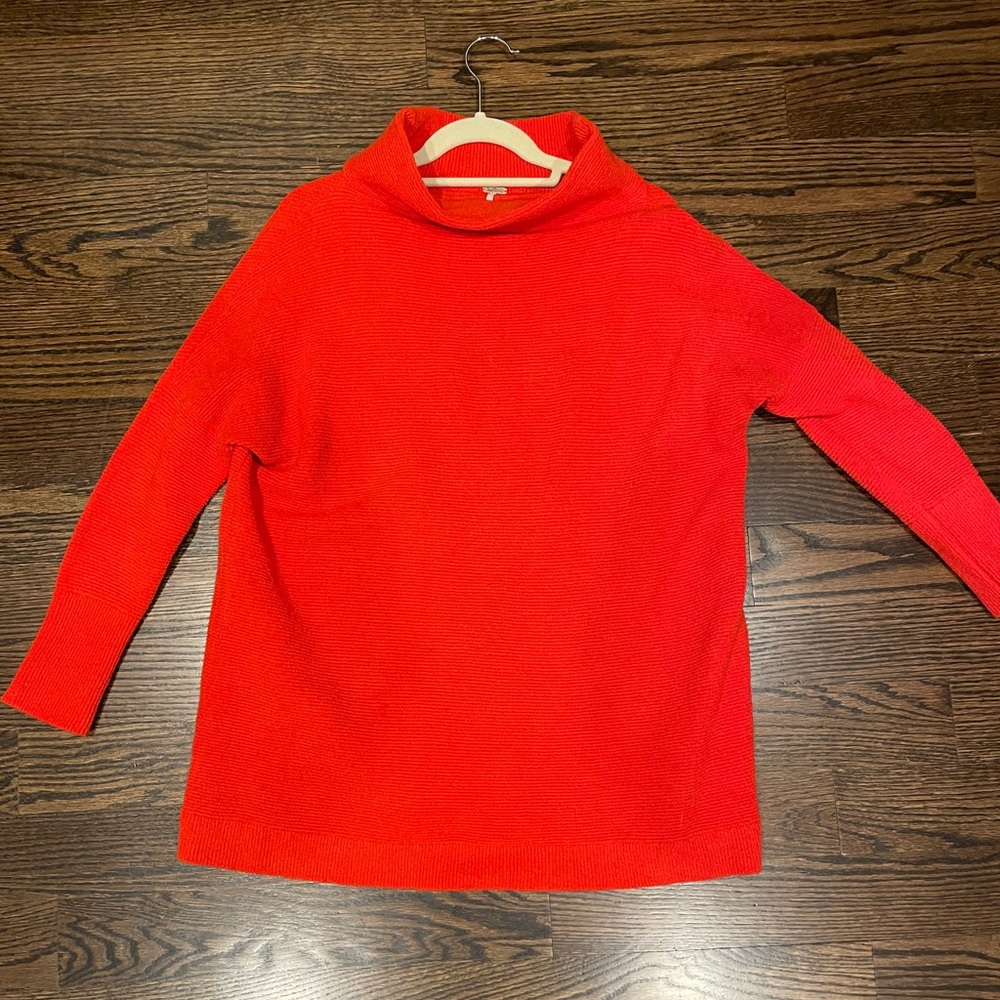 Free people red ottoman tunic sweater